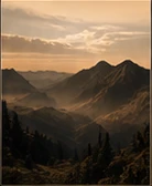 Mountains in warm morning light